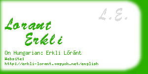 lorant erkli business card