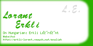 lorant erkli business card